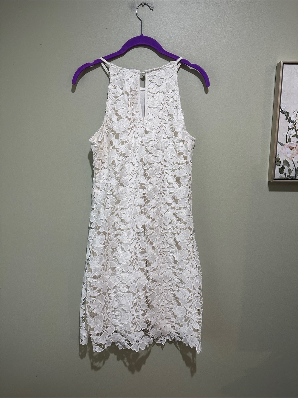🔥a new day Ivory Floral Lace Mini Dress